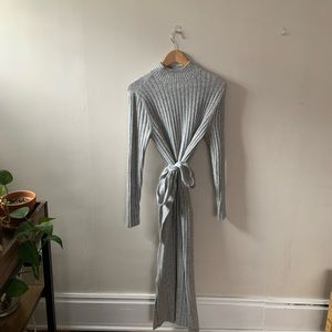 LOFT Gray Turtle Neck Sweater Dress
